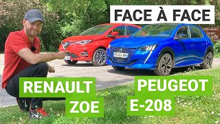 Renault ZOE vs Peugeot e208  duel de stars [upl. by Uria]