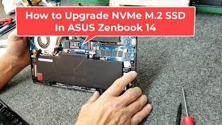 ASUS Zenbook 14 How To Upgrade NVMe SSD [upl. by Akirahs72]