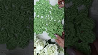 motivo a crochet para mantel o camino de mesa tejer crochet videoshort [upl. by Enyawud831]