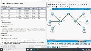 345 Packet Tracer  Configure Trunks [upl. by Hoehne]