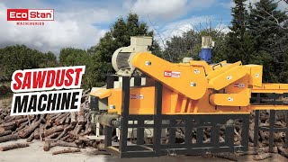 ECOSTAN® Sawdust Making Machine Turning Wood Logs into Sawdust [upl. by Ailimaj]