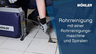 Rohrreinigung mit einer Rohrreinigungsmaschine und Spiralen [upl. by Bathsheeb]