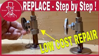 How to Replace a Water Shut Off Valve Under Sink  Water Leaking from Supply Valve [upl. by Naraj]