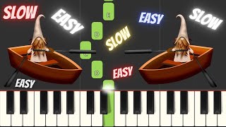 Row Row Row Your Boat  Easy Piano Tutorial SLOW [upl. by Novanod886]