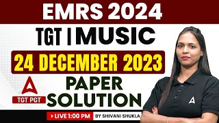 EMRS TGT Music Question Paper  TGT Music By Shivani Maam [upl. by Tiffanle]