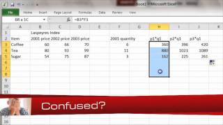 11 Using Excel to measure Laspeyres Price Index [upl. by Thackeray214]