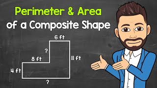 Finding the Perimeter and Area of a Composite Shape  LShaped Example  Geometry  Math with Mr J [upl. by Watt417]