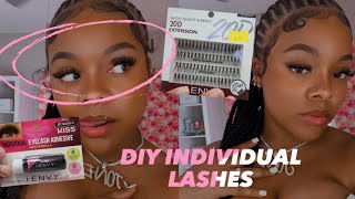 DIY Individual EYELASH EXTENSIONS  at home  💗  HIGHLY REQUESTED [upl. by Alia]