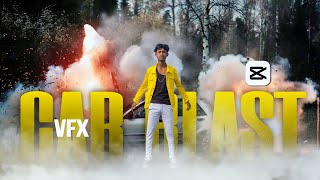 Trending Car Blast VFX Reels Tutorial  Capcut Video Editing [upl. by Latterll]