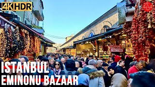 Istanbul Eminönü BazaarBusiest Area In City Center4k Walking Tour [upl. by Nnylram]