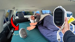 Can We Stay Warm Car Camping W Micro Heater 5º [upl. by Schlenger]