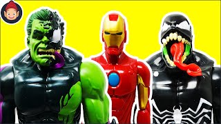 SpiderMan Maximum Venom Iron Man Venomized Hulk Titan Hero Series Toy Unboxing [upl. by Aniri]