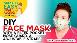 DIY Face Mask with Filter Pocket  Make on a Cricut or By Hand [upl. by Otrebliw]