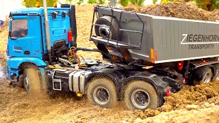 BEST OF STUCKING RC TRUCKS EXTREME OFFRAOD RC TRUCK AT THE CONSTRUCTION SITE RC SCALER IN WATER [upl. by Ytomit725]