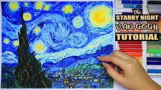 The Starry Night Oil Pastel Tutorial  Vincent van Gogh  Philippines [upl. by Resneps]