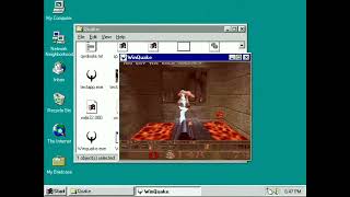 Quake Gameplay Bigeye 7 Pentium MMX on Windows 95B [upl. by Edahs]