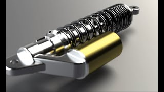 motorcycle shock absorber animation and exploded view [upl. by Adyht95]