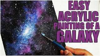 Easy Acrylic Painting Of A Galaxy [upl. by Ibrek185]