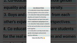 Coeducation Essay essay on coeducation 10 Lines essay on coeduation [upl. by Ledniahs]