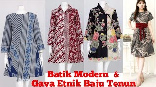 25 MODEL BAJU BATIKTUNIK BATIK DAN BAJU TENUN WANITA MODERN [upl. by Dlarrej]