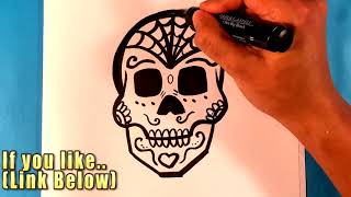 How to Draw Day of the Dead Skull  Drawing for Beginners [upl. by Beore]