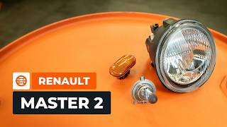 How to change headlight bulb turn signal repeater and fog lamp on the RENAULT MASTER 2 AUTODOC [upl. by Zetrok999]