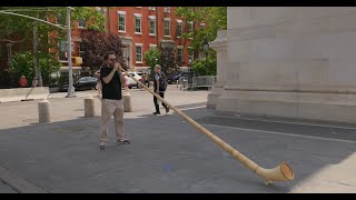 The Alpenhorn at Washington Square Park A Lumix S9 4K DCI Video [upl. by Ricoriki]