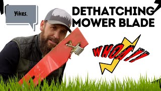 How to DETHATCH YOUR LAWN with a MOWER DETHATCHING UNIVERSAL MOWER BLADE [upl. by Jankell]