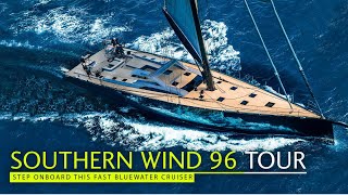 The carbon bluewater cruiser with hybrid propulsion  Southern Wind 96 tour  Yachting World [upl. by Enorej]