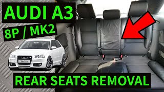 AUDI A3 8P  How To Remove Rear Seat Bench amp Backrest Seats Removal 20042012 [upl. by Eipper736]