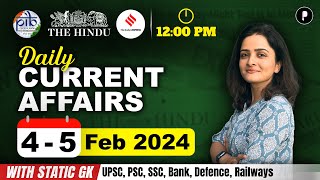 4  5 February Current Affairs 2024  Daily Current Affairs  Current Affairs Today [upl. by Naivaf]