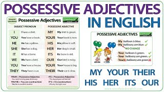 Possessive Adjectives in English  Grammar Lesson [upl. by Corbie676]