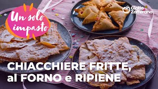 CHIACCHIERE di CARNEVALE FRITTE al FORNO e RIPIENE con 1 SOLO IMPASTO🤤🎭✨ [upl. by Ludeman]