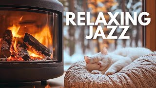 THURSDAY JAZZ 🔥 Cozy Fireplace Cafe  Smooth Jazz Music for Relaxation amp Focus [upl. by Borlase]