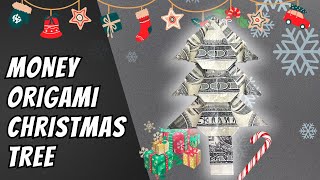 🎄 Money Origami Christmas Tree  Fold a Dollar Bill into a Festive Holiday Tree 💵✨ [upl. by Nissy688]