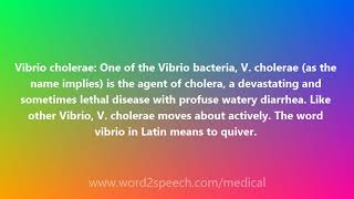 Vibrio cholerae  Medical Meaning and Pronunciation [upl. by Erline]