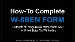 How to Complete W8BEN Form [upl. by Ayatnahs]