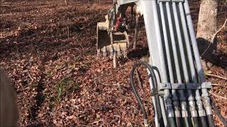 Easiest way to pull Sapling Trees with an Mini Excavator [upl. by Jeddy]