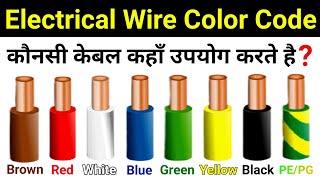 Electric CableWire Colour Code  what is the color code for electric wire [upl. by Kciredohr]