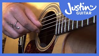 Folk Fingerstyle Patterns 1of2  Folk Guitar Lesson  JustinGuitar FO101 [upl. by Necaj]