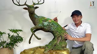 MindBlowing Recycled Art A DeerShaped Tree with Gold Leaf amp Upcycled Materials [upl. by Wiley]