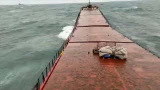 MV Arvin  Heavy storm breaking ship in Black Sea  BIG ACCIDENT [upl. by Yasibit223]