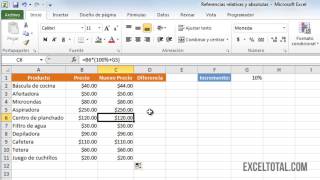 Referencias relativas y absolutas en Excel [upl. by Hewart]