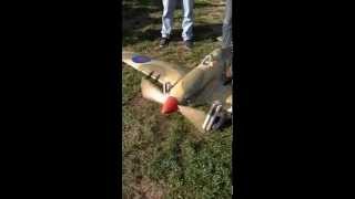 RC Hawker Hurricane Db Sport and Scale DLE 55 RA engine test [upl. by Liv]