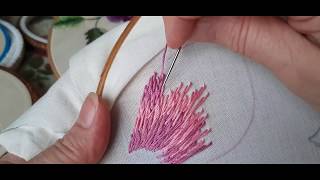 Вышивка гладью для начинающих Основы техники Stitch embroidery for beginners [upl. by Imarej]