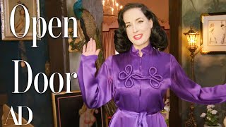 Inside Dita Von Teeses TaxidermyFilled Home  Open Door  Architectural Digest [upl. by Dnalyar291]