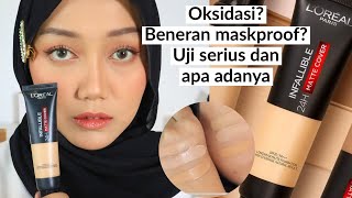 Foundation Terbaru L’OREAL INFALLIBLE 24H MATTE COVER REVIEW  Swatches amp Uji [upl. by Cornish604]