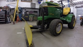 John Deere Snow Blade Retrofit  GT 235 Lawn Tractor [upl. by Ielerol412]