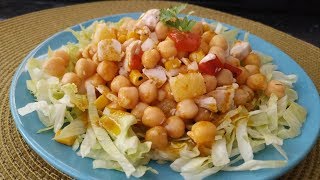 ENSALADA DE GARBANZOS CON POLLO Y VINAGRETA DE CURRY [upl. by Kiryt]