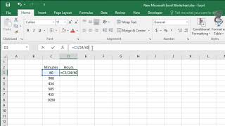 How to Convert Minutes to Hours in Excel [upl. by Lipps]